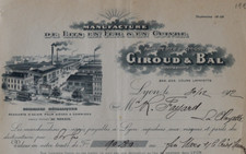 Invoice LYON 1912 Manufacture iron bed GIROUD & BAL box spring illustrated 91