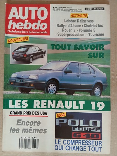 Auto hebdo 630 6 1988 - hebdo, n°630