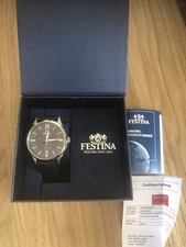 Montre Festina en Cuir Bleu