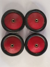 MECCANO SET OF 4 ANTIQUE RED/BLACK WHEELS