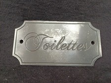 plaque vintage TOILETTES acier