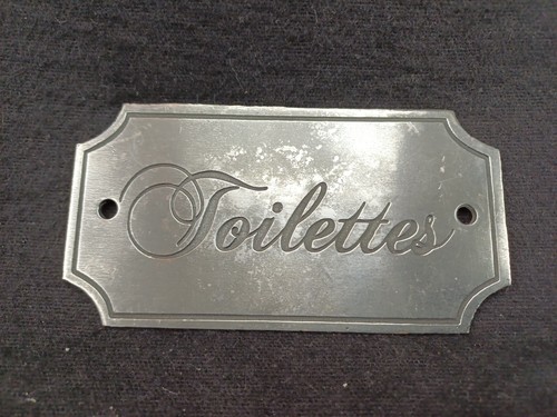Plaque vintage toilettes acier - plaque,