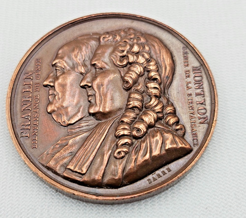 Medaille cuivre franklin - franklin, et