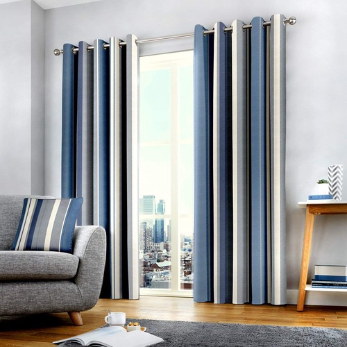 Rideaux rayures bleues 168 - rayures,