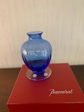 Blue Baccarat Crystal Watercolor Model Amphora Vase