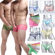 Men's Sheer Underwear Transparent Boxers Briefs Underpants Mens Shorts Thongs
