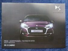 Citroen DS3 convertible prices technical data equipment brochure 2.2016