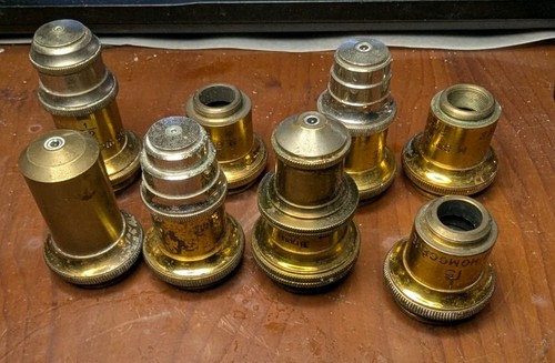 Lot lentilles microscope - de,