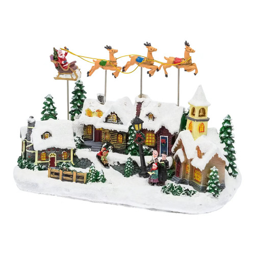Village christmassy avec père - avec,