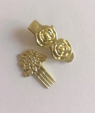 Barbie Vintage Accessoires Cheveux Barrettes Dorées Poupée 