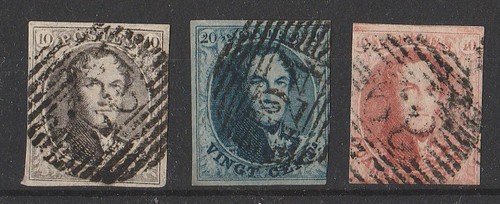 Belgium stamps ocb cob 6 - stamps:, #6-8