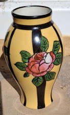 Ancien vase décor fleurs