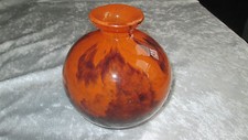 Antique Muller Frères Luneville ball vase circa 1930 Daum era Nancy Gallé
