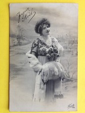 cpa FANTAISIE JOYEUX NOËL Femme FOURRURE VISON Merry Christmas Frohe Weihnachten