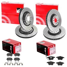 BREMBO Disques + Revêtements Avant + Arrière Convient pour VW Golf 6 Gti R A3 S3
