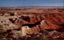 Painted Desert Arizona Bentonite rock formations aerial unsued vintage postcard