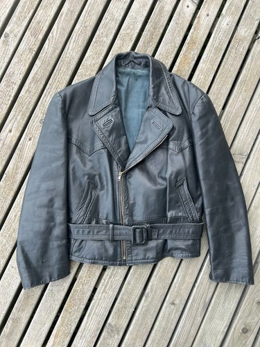 70s vintage leather motorcycle - vintage,