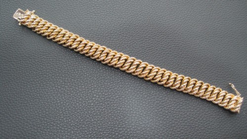 Bracelet plaque maille - or,