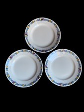 Lot 3 Assiettes Terre De Fer Longchamp Treillage Faience Ancien France Ceramique