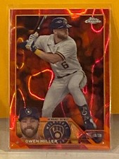 2023 Topps Chrome Update Owen Miller   Red Orange Lava Lamp 3 /10 SSP Brewers