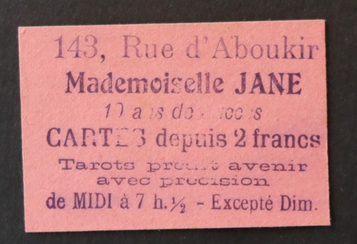Carte visite mademoiselle - carte,