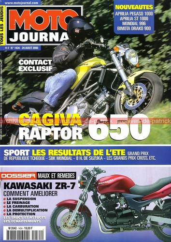 Moto journal 1434 essai cagiva - moto,