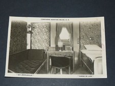 CPA POSTCARD 1930 LINER SHIPPING COMPANY BELGE SS LEOPOLDVILLE CABIN