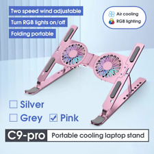 Support Refroidisseur PC Portable Rose | Ergonomique & Pliable | 2 Ventilateurs