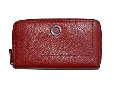 Lamarthe Paris Zip Around Wallet Womens Continental Clutch Deep Red Leather