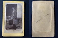 Carpenter at l&#039;stable CDV vintage albumen print albumen print 6.5x10,
