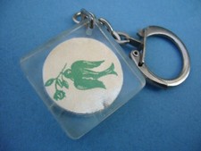 Keyring - DOVE with PINK - Flowers Plants AUDIFFREN Aix en Provence