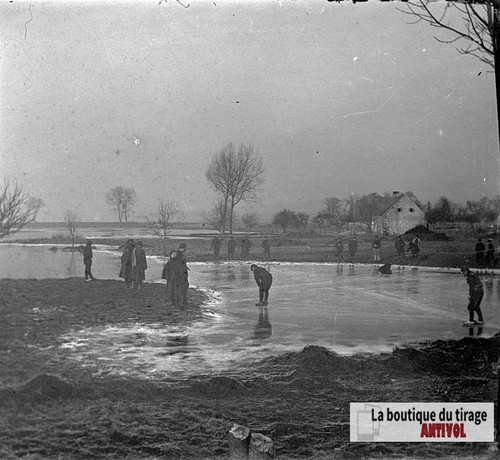 Patinage sur étang guerre - sur, étang,