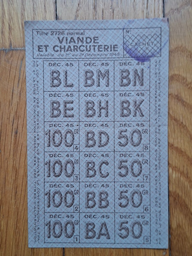 Rationnement feuille de - rationnement,