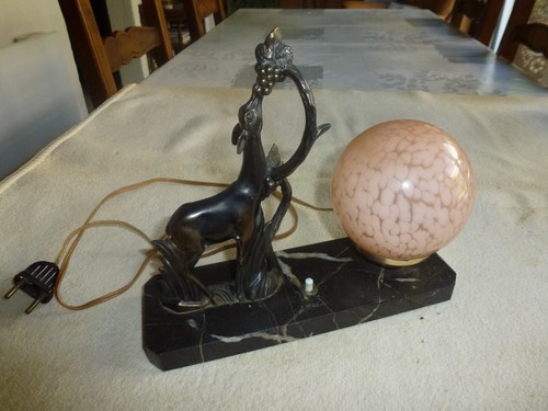 Lampe art deco bronze marbre - art,