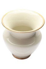 Alka Bavaria Vase Déco Porcelaine Beige Bordure Dorée 8.5 cm