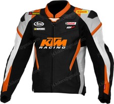 KTM Veste Motard en Cuir Hommes Veste en Cuir de Motard Veste en Cuir de Moto 52