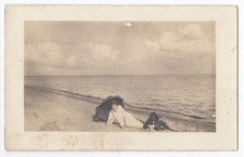 Couple Pretty girl Dog AmStaff ? American Staffordshire Terrier antique photo