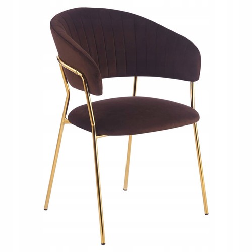 Fauteuil velours marron - en,