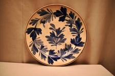 Ancien Spongeware Plaque Mouzin Lecat & Cle Nimy Lez-Mons Belgium Main Peinture