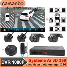 Caméra 3D 360 pour enregistreur vidéo DVR de voiture 1080P avec AI intelligent