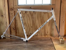 Vintage 80s Pinarello Montello 55 Road Frameset White Chrome