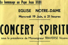 Concert Poster Church of Notre Dame des Anges BORDEAUX Tribute to Pope John XXIII