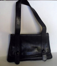 Sac à main vintage en cuir noir année 60 vintage femme