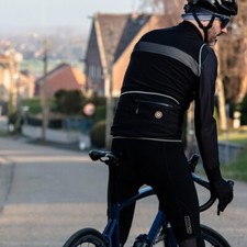 Bioracer Black Spitfire Protect Reflective Gilet Vest Jersey Size L