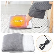 Coussin Chauffant Électrique USB Lavable Peluche Douce Bureau Lit Maison Hiver