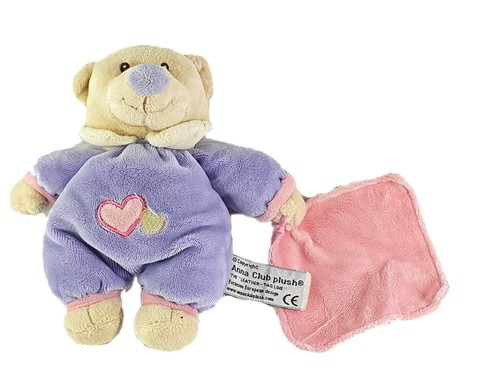 Doudou ours mauve mouchoir - ours,