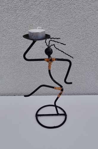 Bougeoir métal noir - , forme