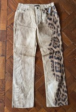 Roberto Cavalli Vintage Women's Leopard print Straight Jeans brand new with tag