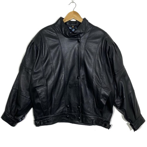 Blouson cuir noir vintage - en,