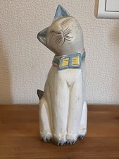 Figurine, Statue Chat En Bois